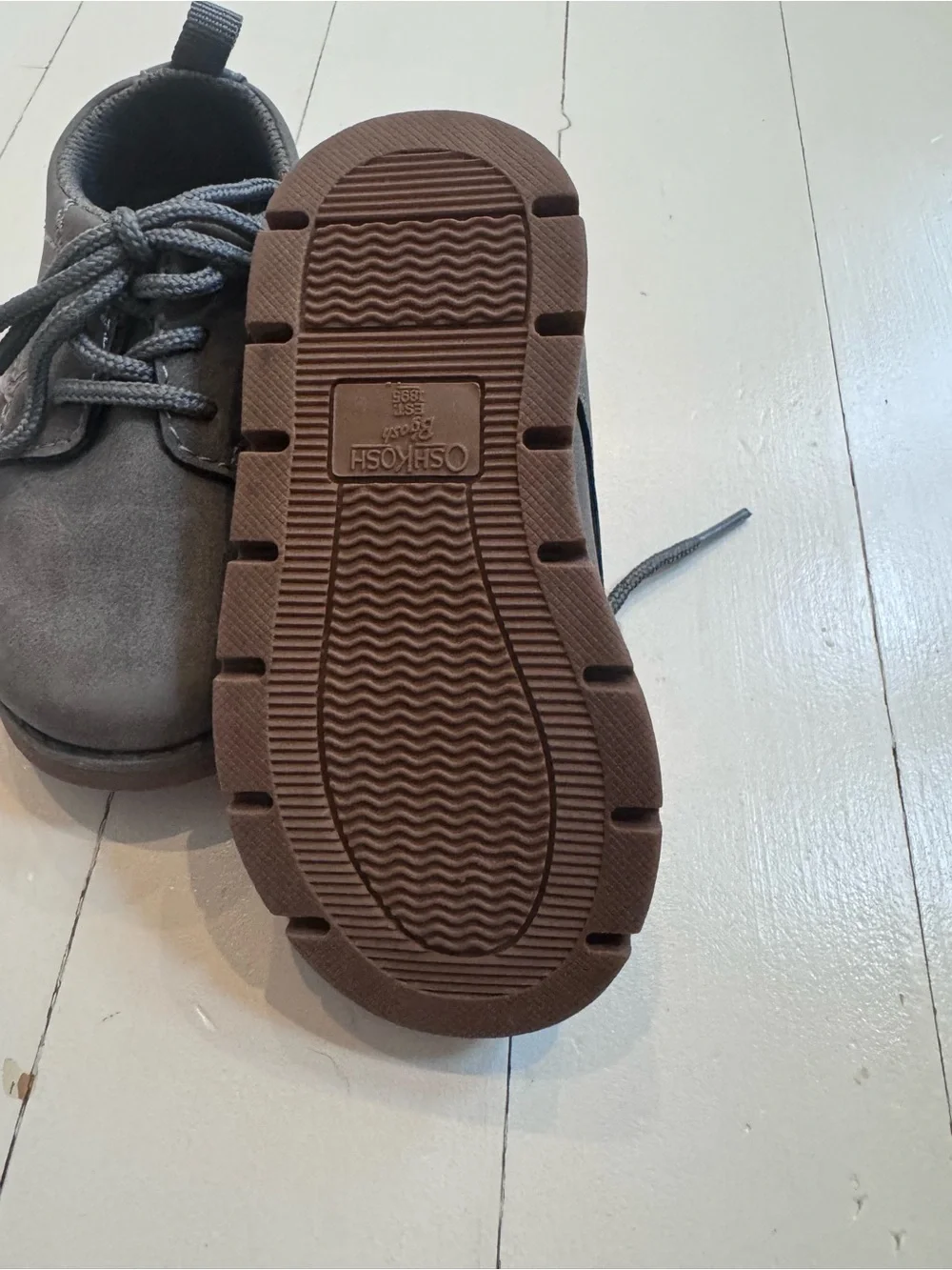 Kids Gray Lace-Up Dress Shoes